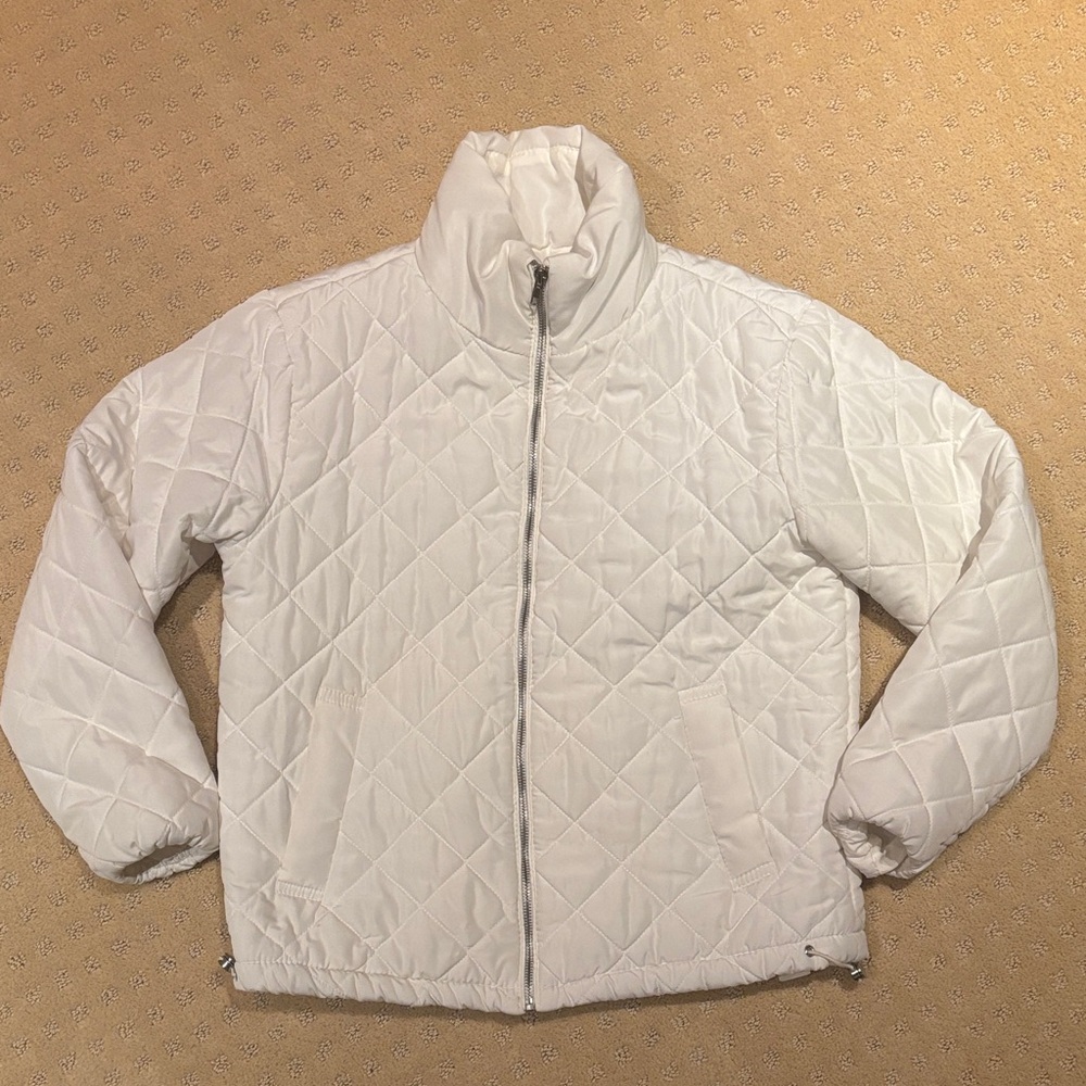 Women's White Quilted Jacket